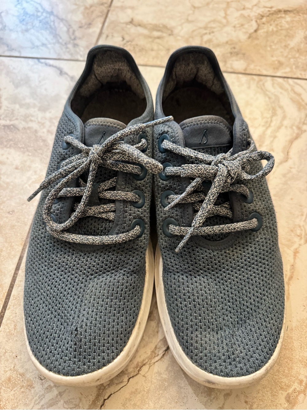allbirds blue Gray Knit Lace-Up Sneakers